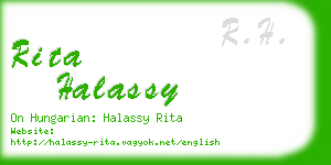 rita halassy business card